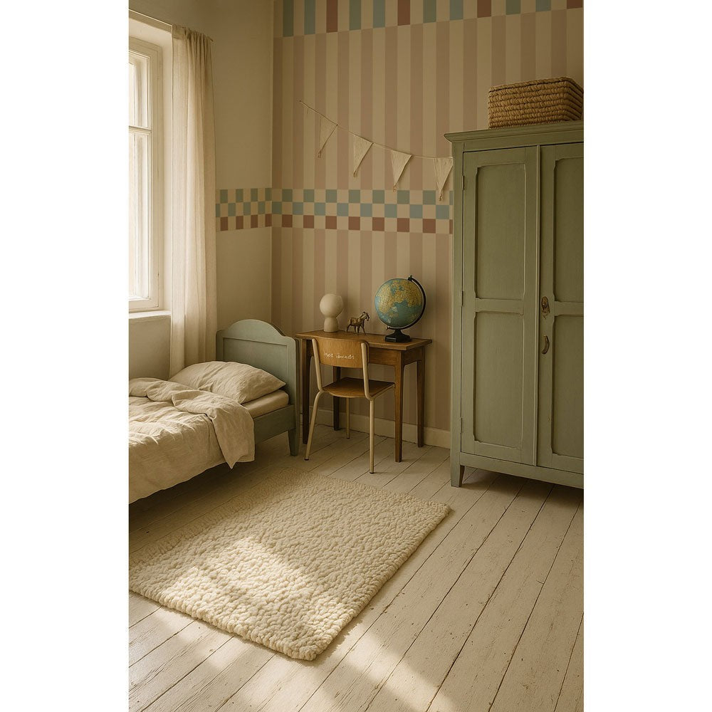 Behang kinderkamer – strepen Nostalgia vintage kleuren – afbeelding 3