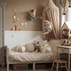 Behang kinderkamer – vintage strepen beige en bruin