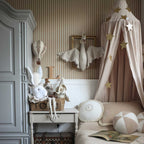 Behang kinderkamer – vintage strepen beige en bruin – afbeelding 4