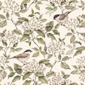 Behang kinderkamer – vogels en bloesemtakken beige