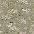 Behang kinderkamer – vogels en bloesemtakken groen
