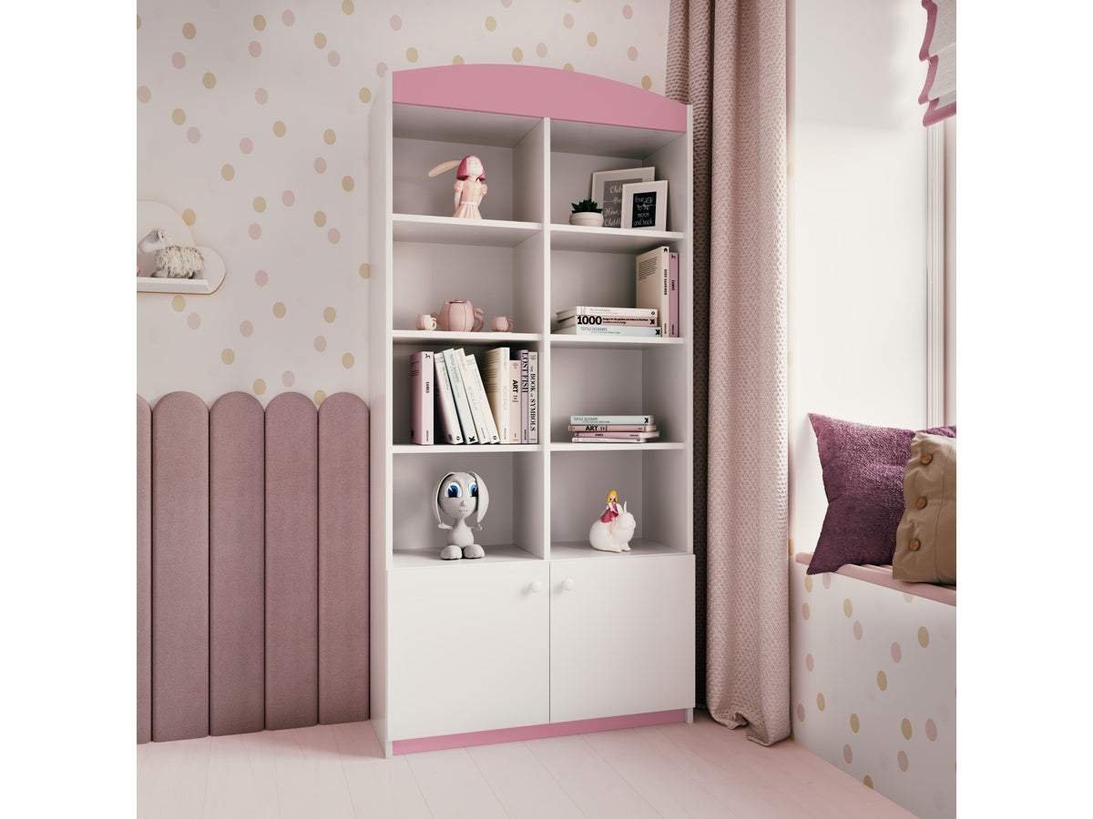 Boekenkast kinderkamer Babydreams dubbel – open en dichte vakken – afbeelding 11