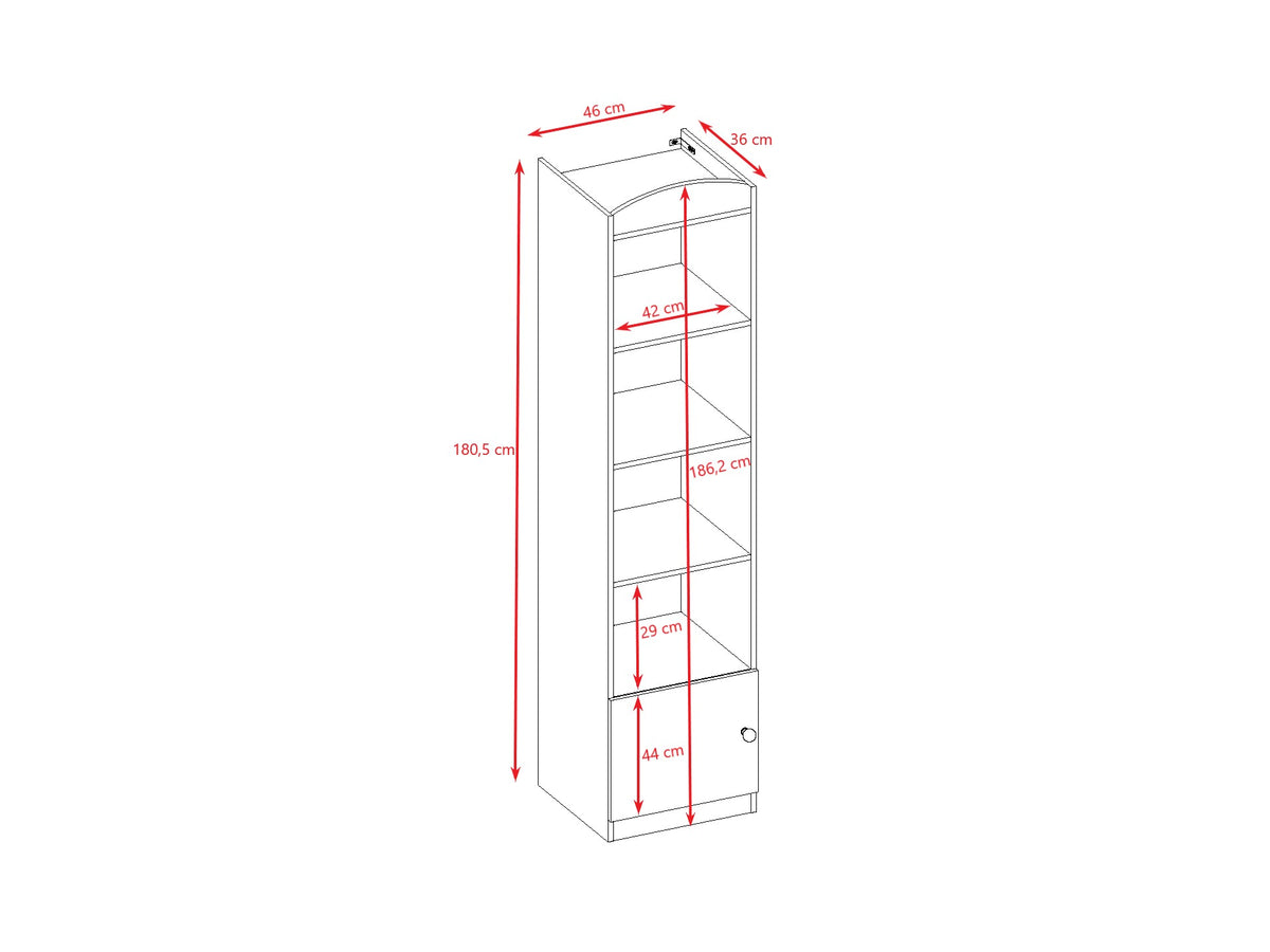 Boekenkast kinderkamer Babydreams smal – afbeelding 4