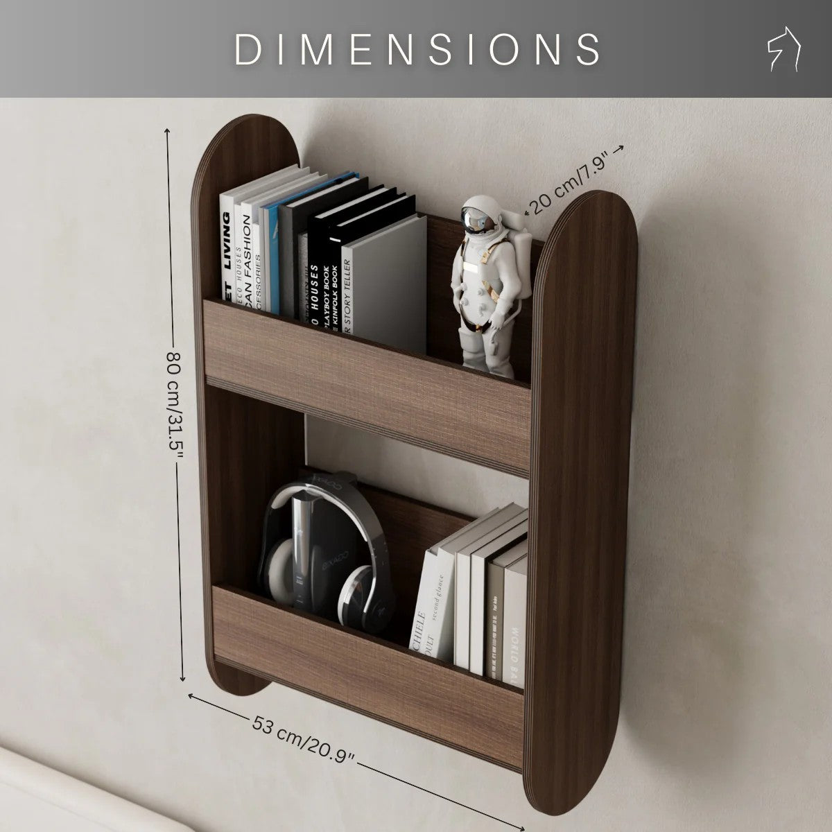 Boekenkast kinderkamer Capsule groot – houten wandplank – afbeelding 3