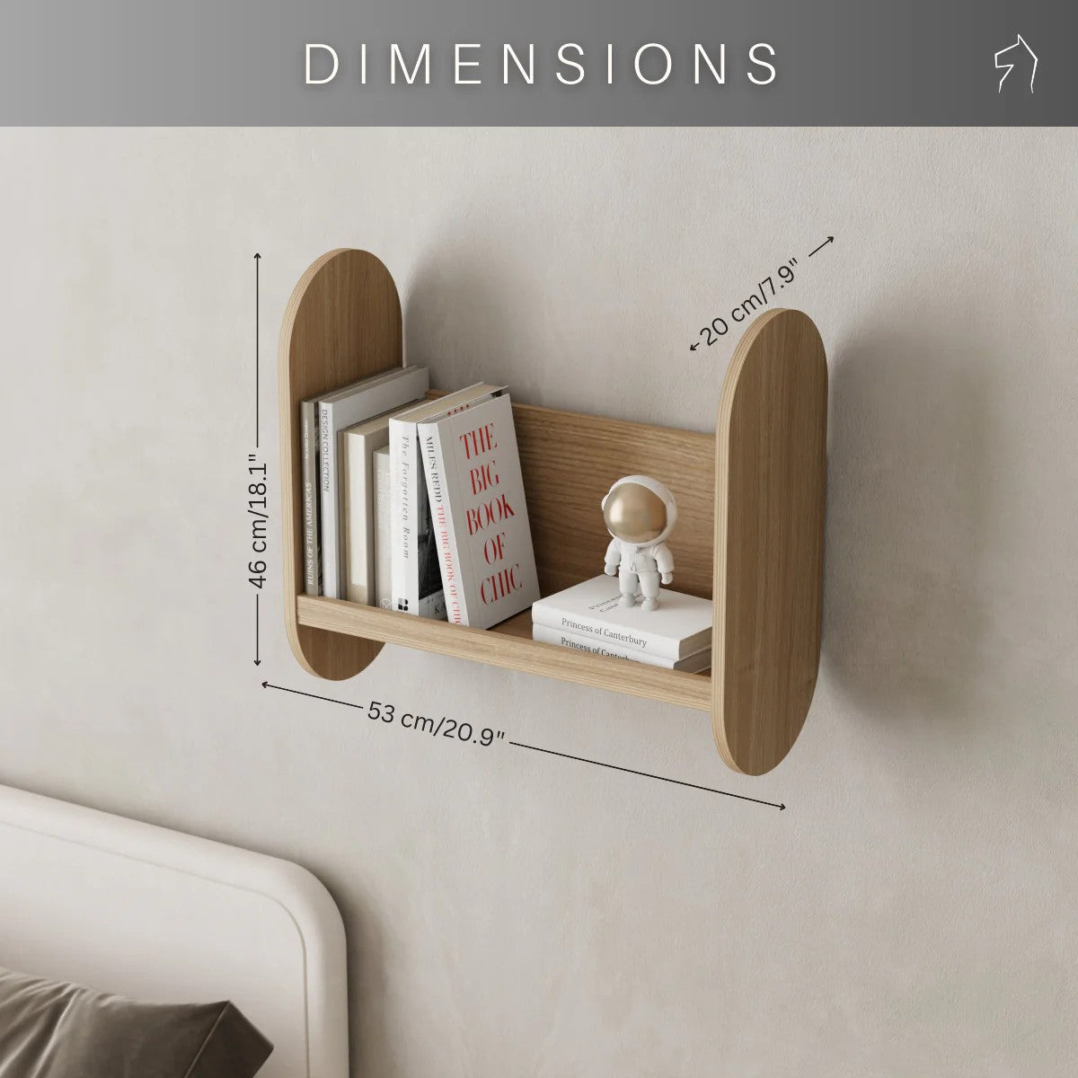 Boekenkast kinderkamer Capsule klein – houten wandplank