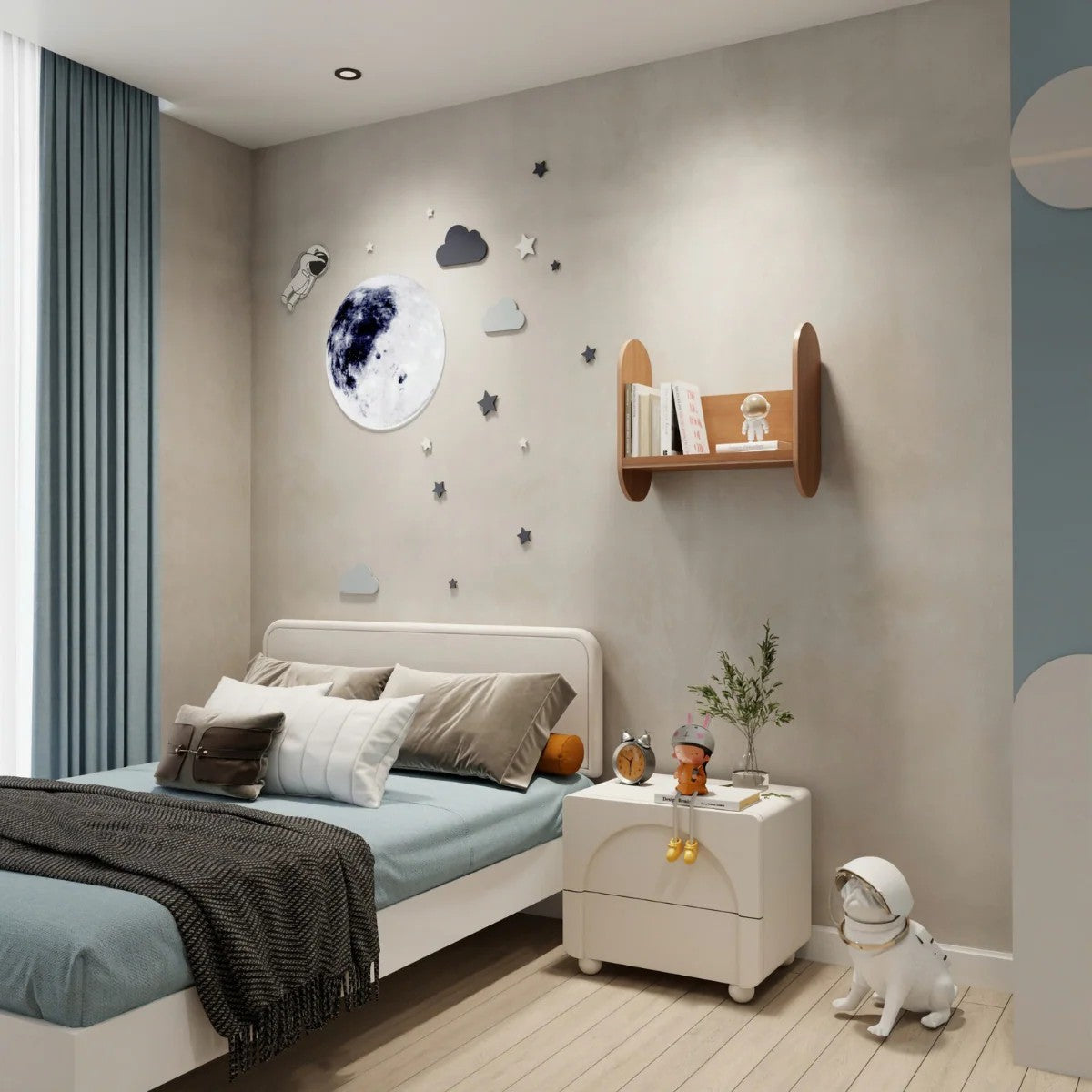 Boekenkast kinderkamer Capsule klein – houten wandplank – afbeelding 2