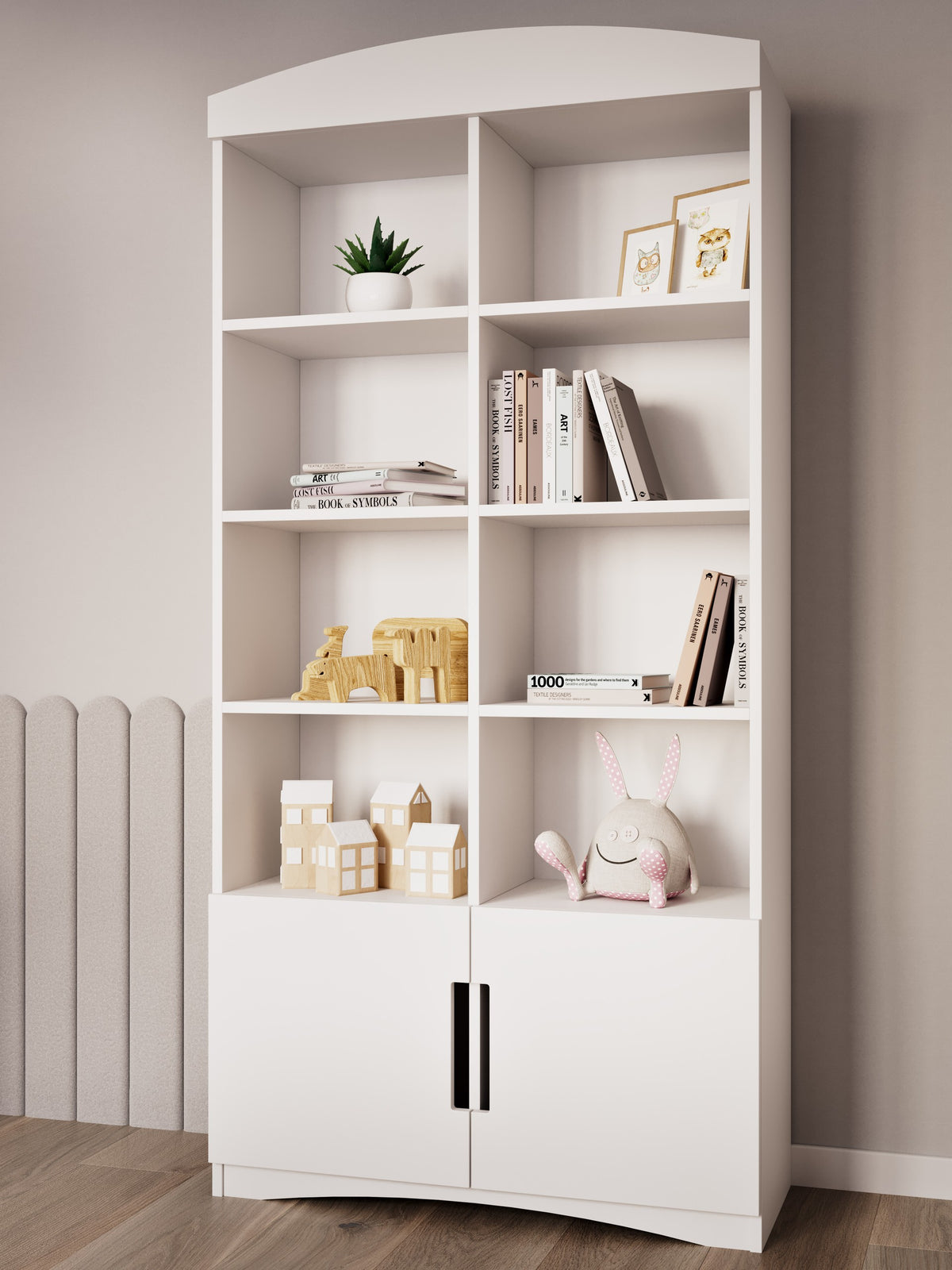 Boekenkast kinderkamer Classic dubbel wit – afbeelding 3