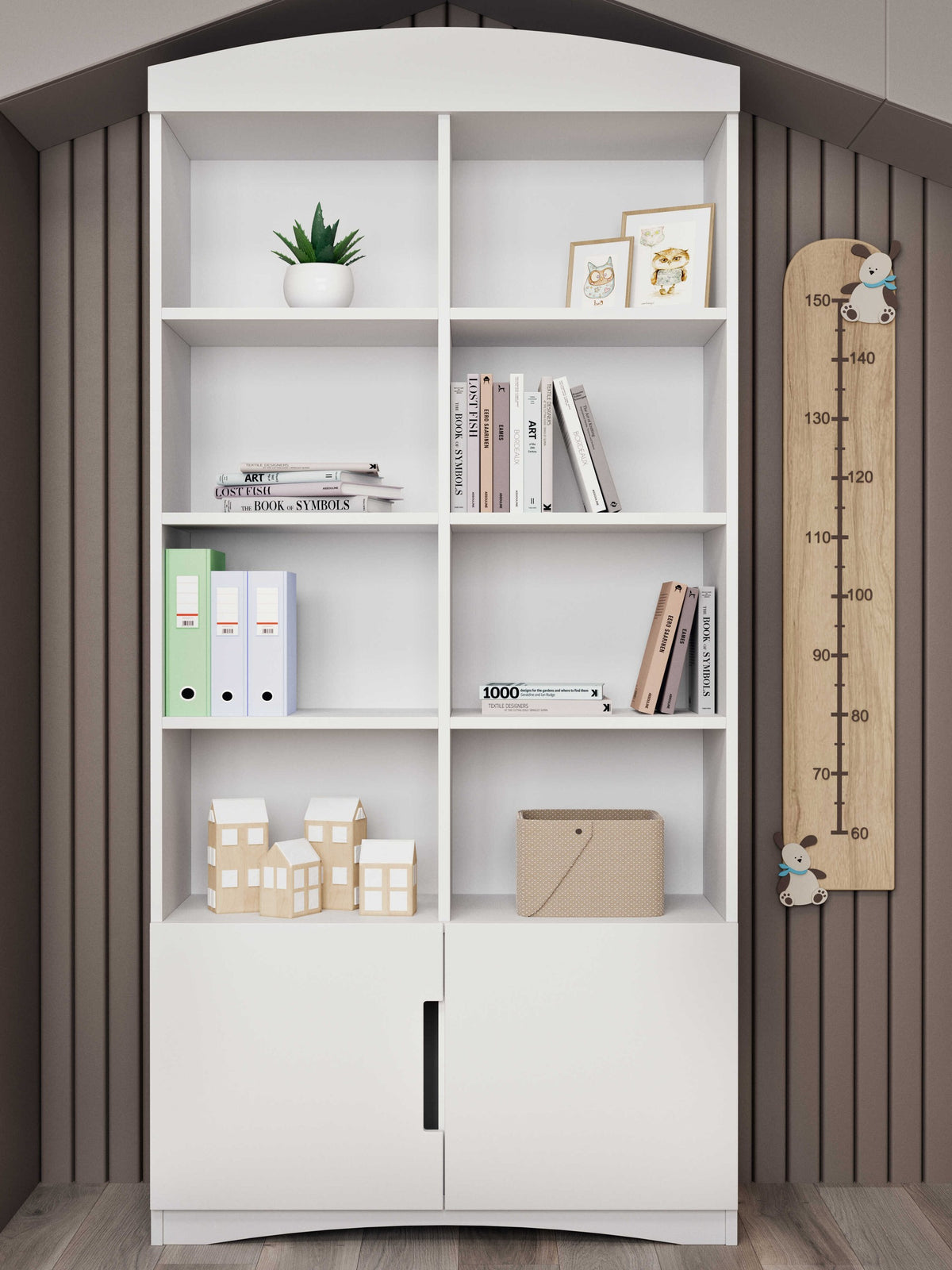 Boekenkast kinderkamer Classic dubbel wit – afbeelding 5