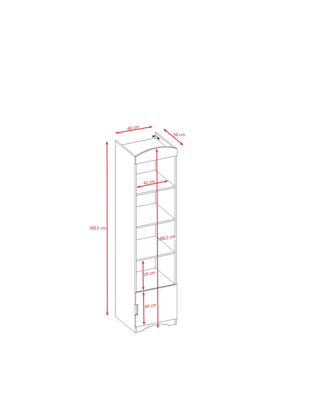 Boekenkast kinderkamer Classic enkel wit – afbeelding 7