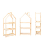 Boekenkast kinderkamer huisje van massief hout – afbeelding 4