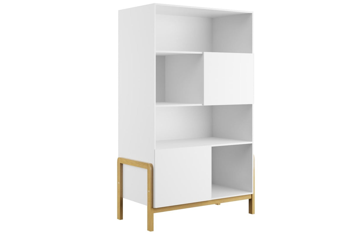 Boekenkast kinderkamer Victor wit met eiken