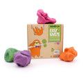 Boetseerklei biologisch 4 x 120 g – oranje, groen, roze en paars