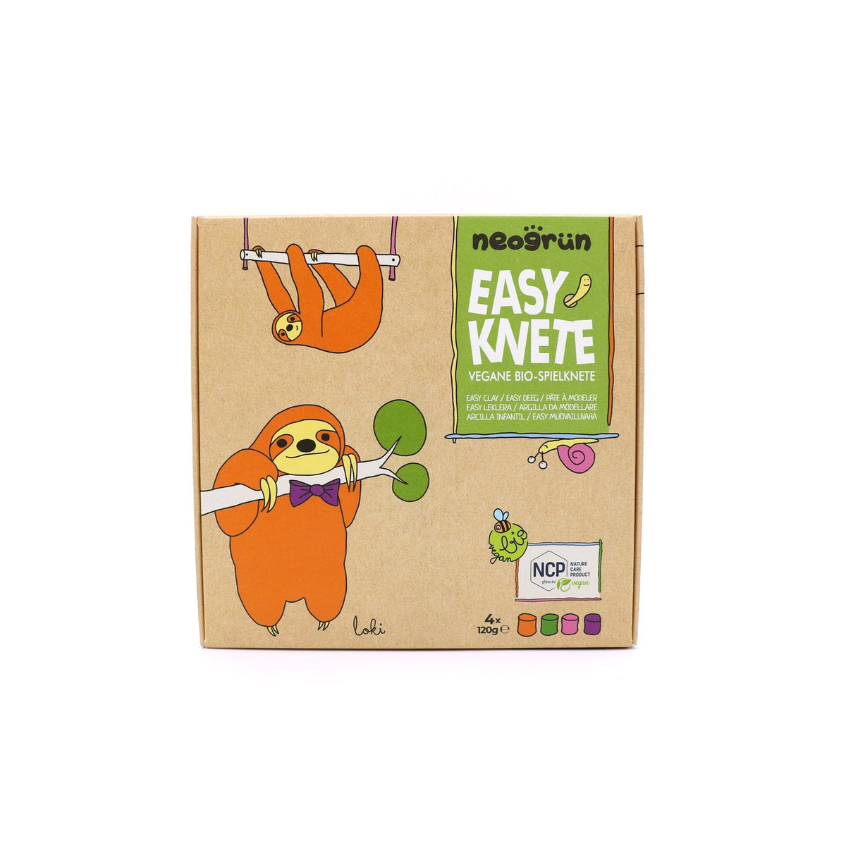 Boetseerklei biologisch 4 x 120 g – oranje, groen, roze en paars – afbeelding 8