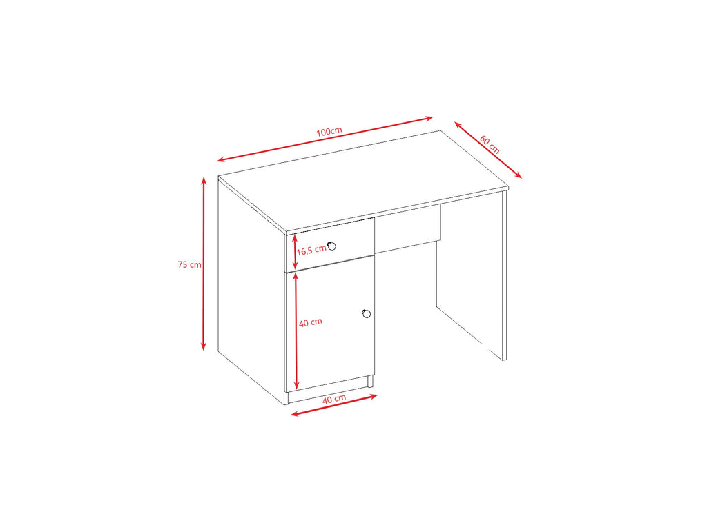 Bureau kinderkamer Babydreams wit met lade en kast – afbeelding 4