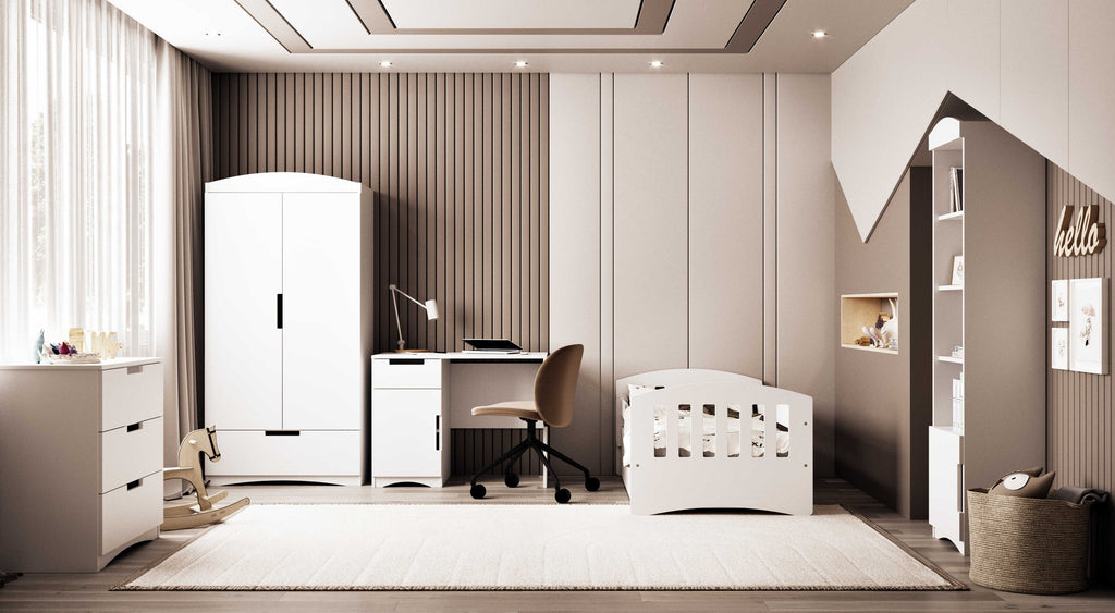 Bureau kinderkamer Classic wit met drie lades – afbeelding 5