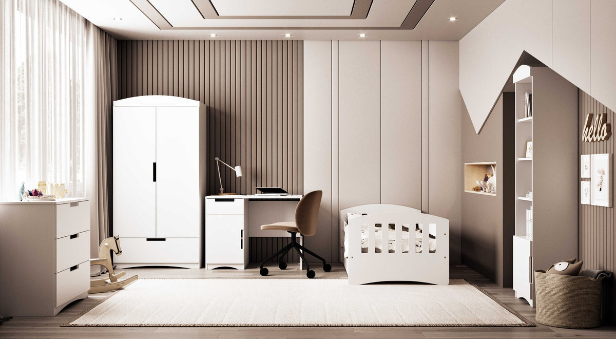 Bureau kinderkamer Classic wit met drie lades – afbeelding 5