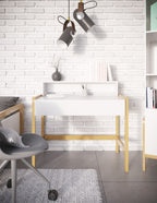 Bureau kinderkamer Victor met eiken poten en lade – afbeelding 3