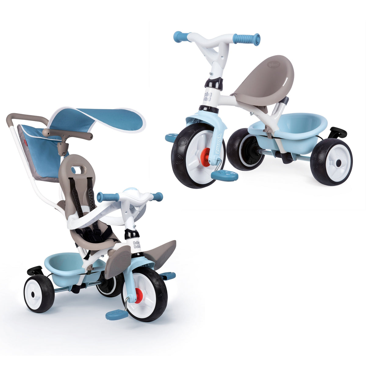 Driewieler met duwstang Baby Balade Plus blauw – afbeelding 6