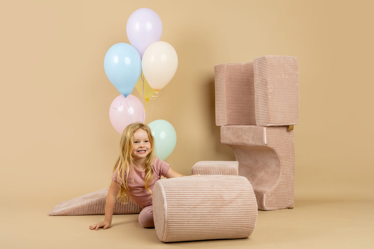 Foam vormenset ribstof poederroze – afbeelding 2