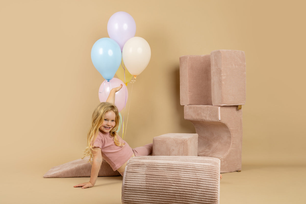 Foam vormenset ribstof poederroze – afbeelding 3