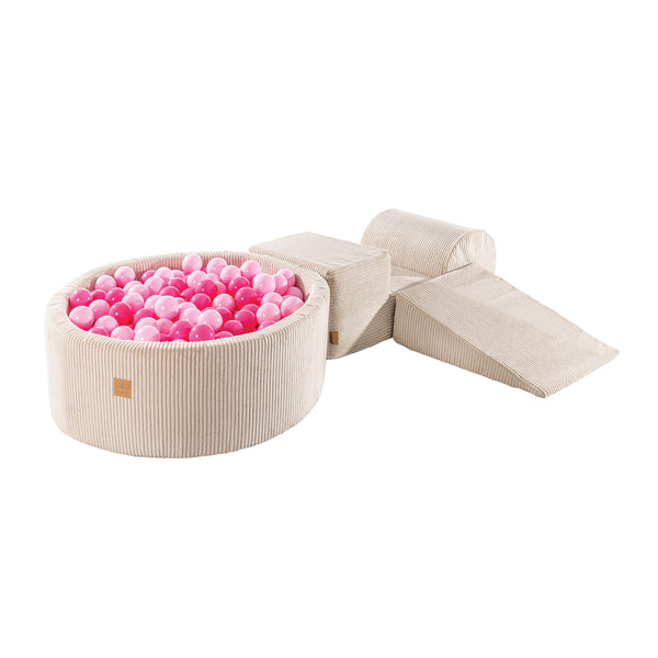 Foam Speelset met Ballenbak Ecru en Roze