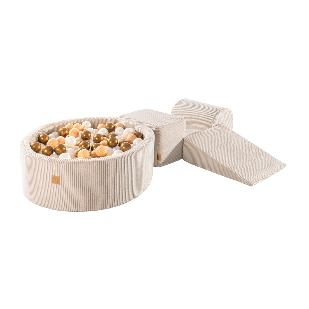Foam speelset met ballenbak – ecru, parelwit, beige en goud