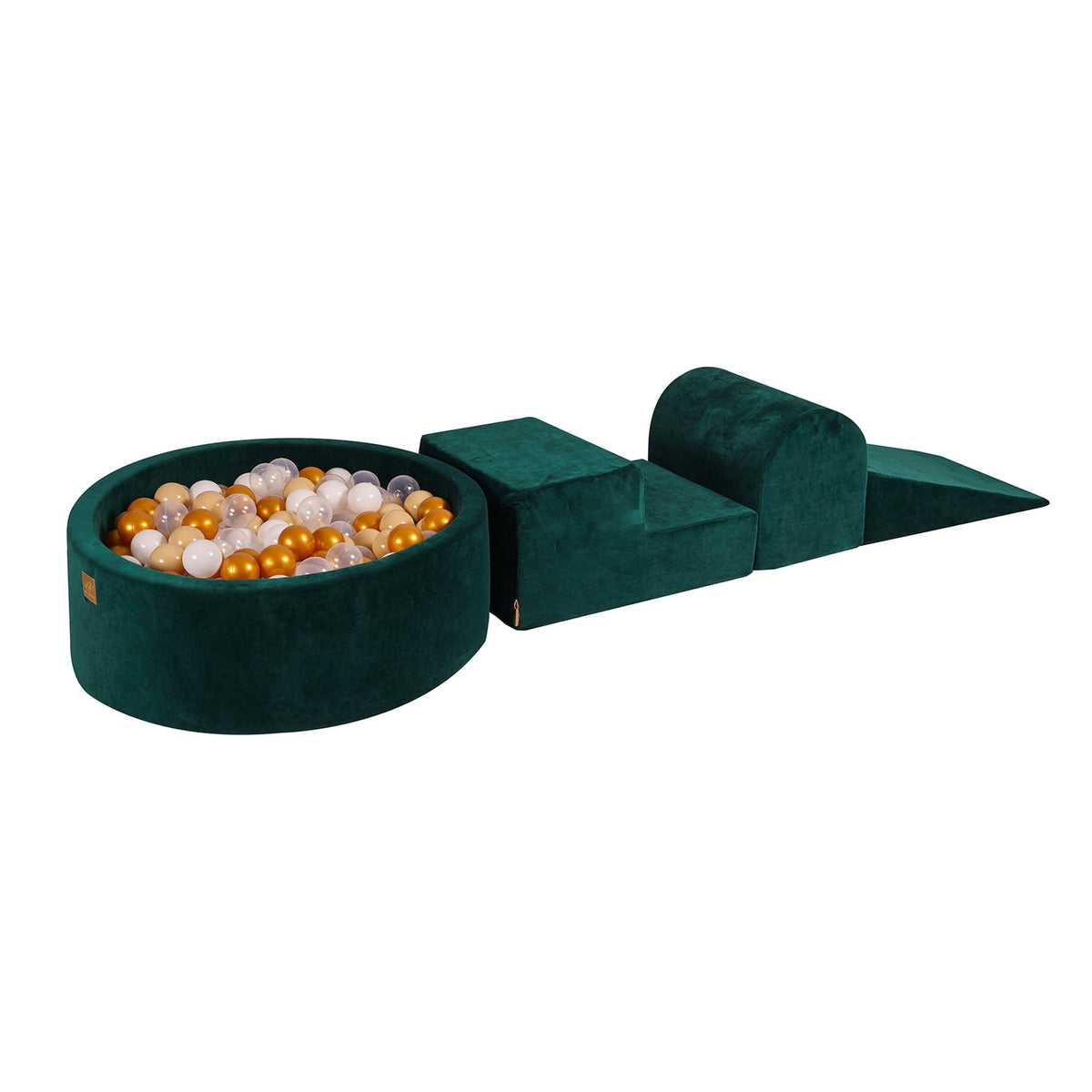 Foam speelset met ballenbak – groen velours, 200 ballen