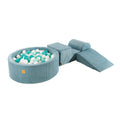 Foam speelset met ballenbak – turquoise, mint en parelwit