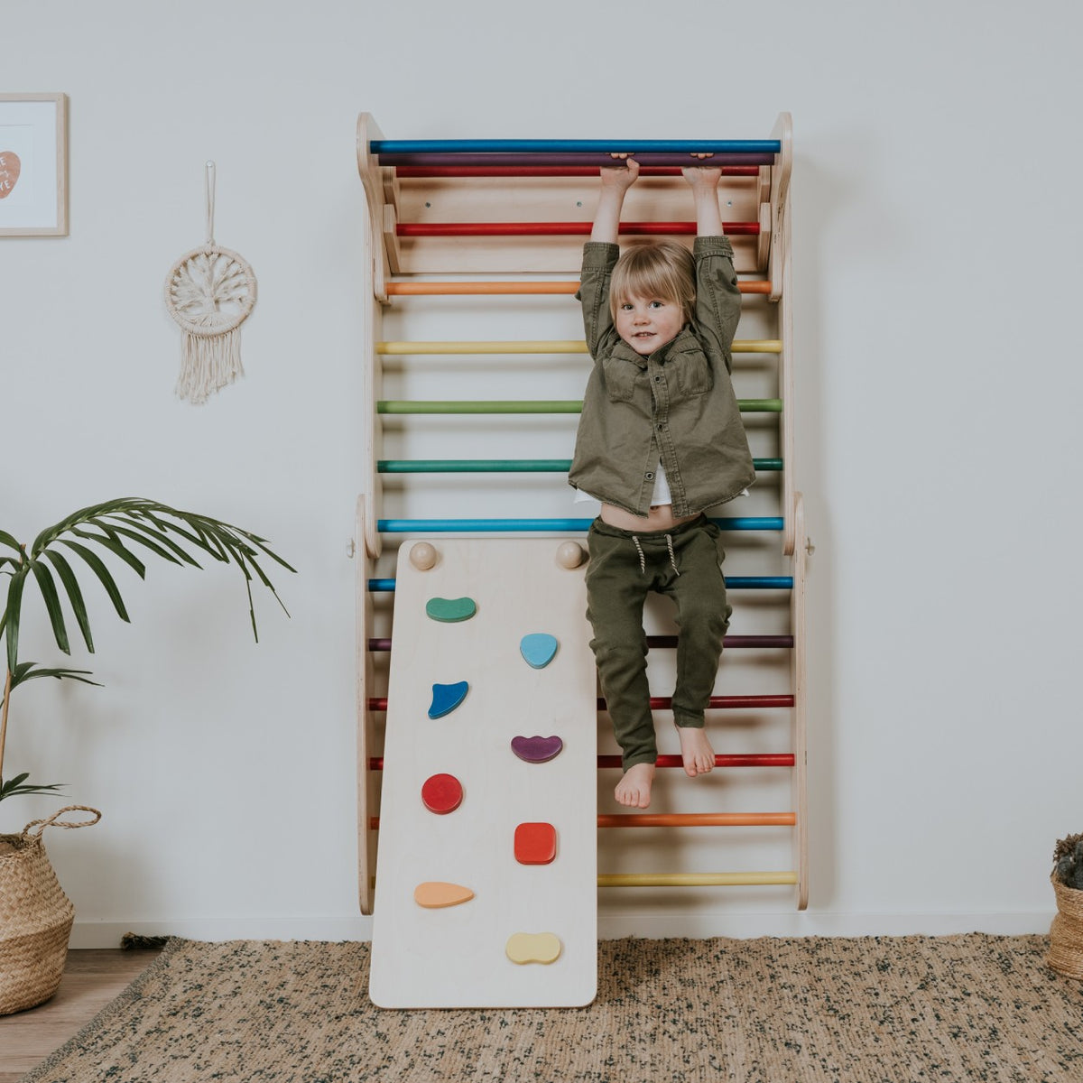 Glijbaan voor pikler driehoek en Zweedse wand – regenboog – afbeelding 2