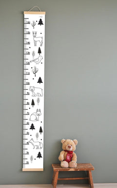 Groeimeter Bosdieren Zwart-Wit