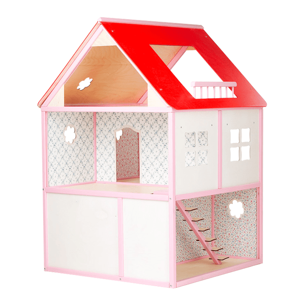Houten Poppenhuis Villa Roze