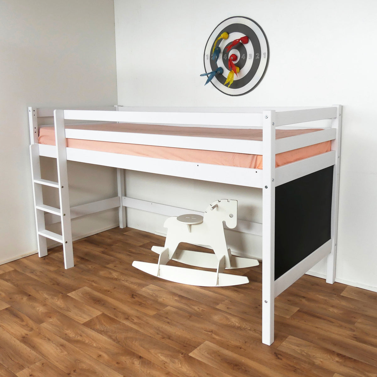 Halfhoogslaper berkenhout met krijtbord naturel – afbeelding 3