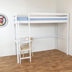 Hoogslaper kinderkamer met bureau – berkenhout