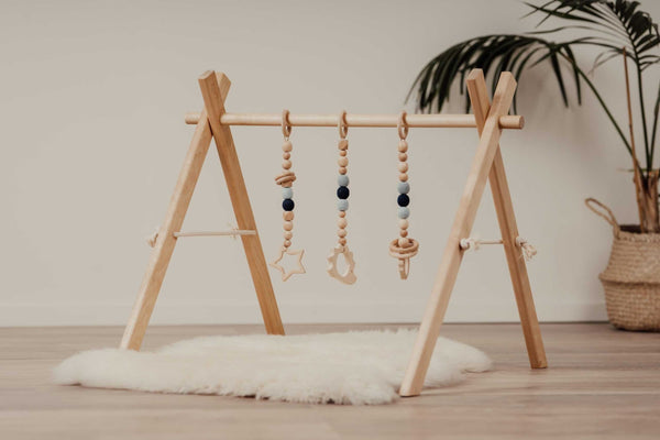 Houten Babygym Blauw