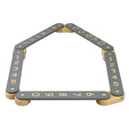Houten balansbalk cijfers en vormen 5 delen grijs