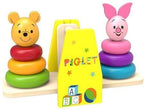 Houten balansspel Winnie de Poeh en Knorretje