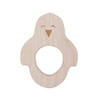 Houten bijtring pinguïn