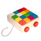 Houten blokken regenboogkleuren – 16 stuks handgemaakt