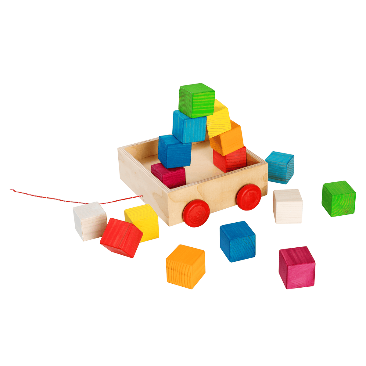 Houten blokken regenboogkleuren – 16 stuks handgemaakt – afbeelding 2