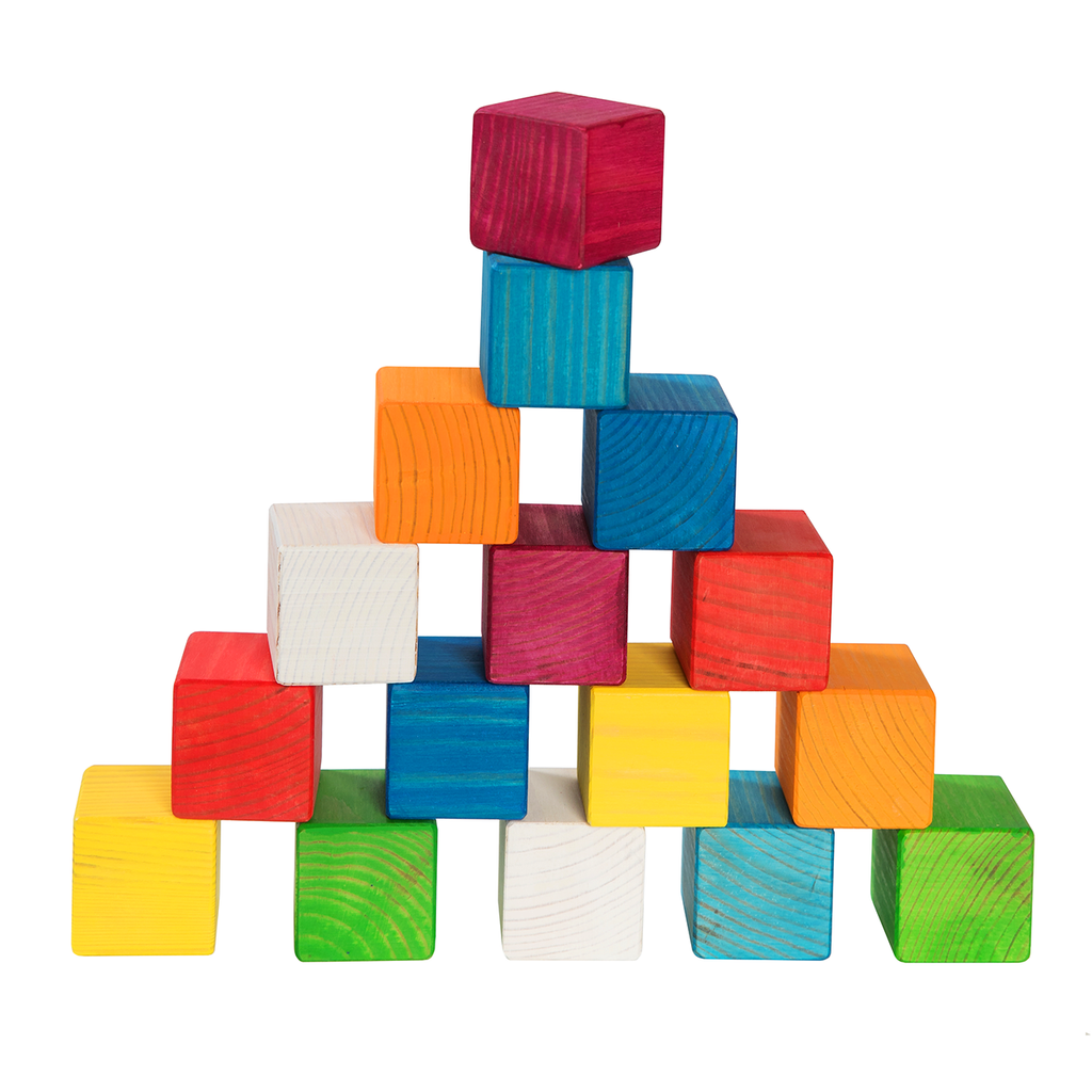 Houten blokken regenboogkleuren – 16 stuks handgemaakt – afbeelding 3
