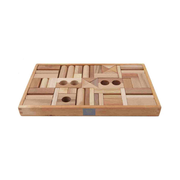 Houten Blokken in Kist Naturel 54 Stuks