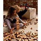 Houten blokken in zak naturel 50 stuks – afbeelding 3