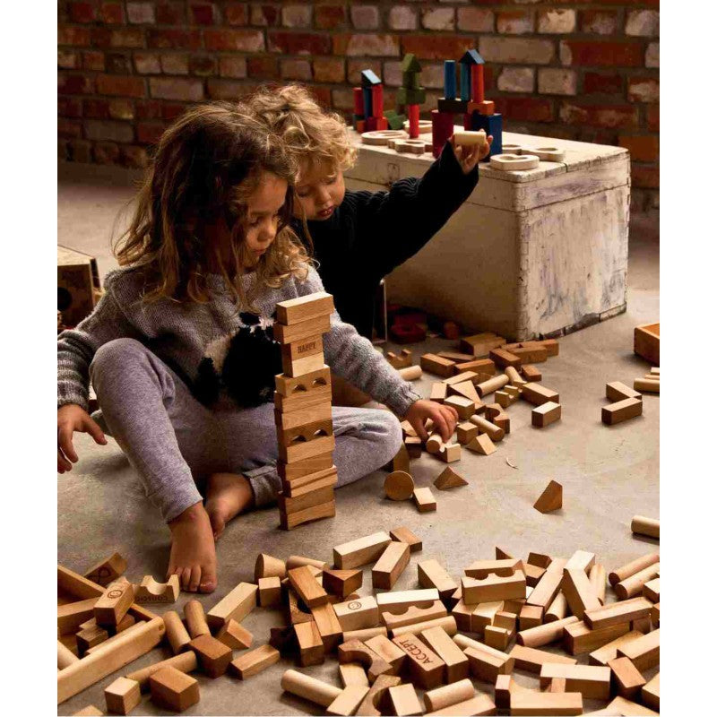 Houten blokken in zak naturel 50 stuks – afbeelding 3