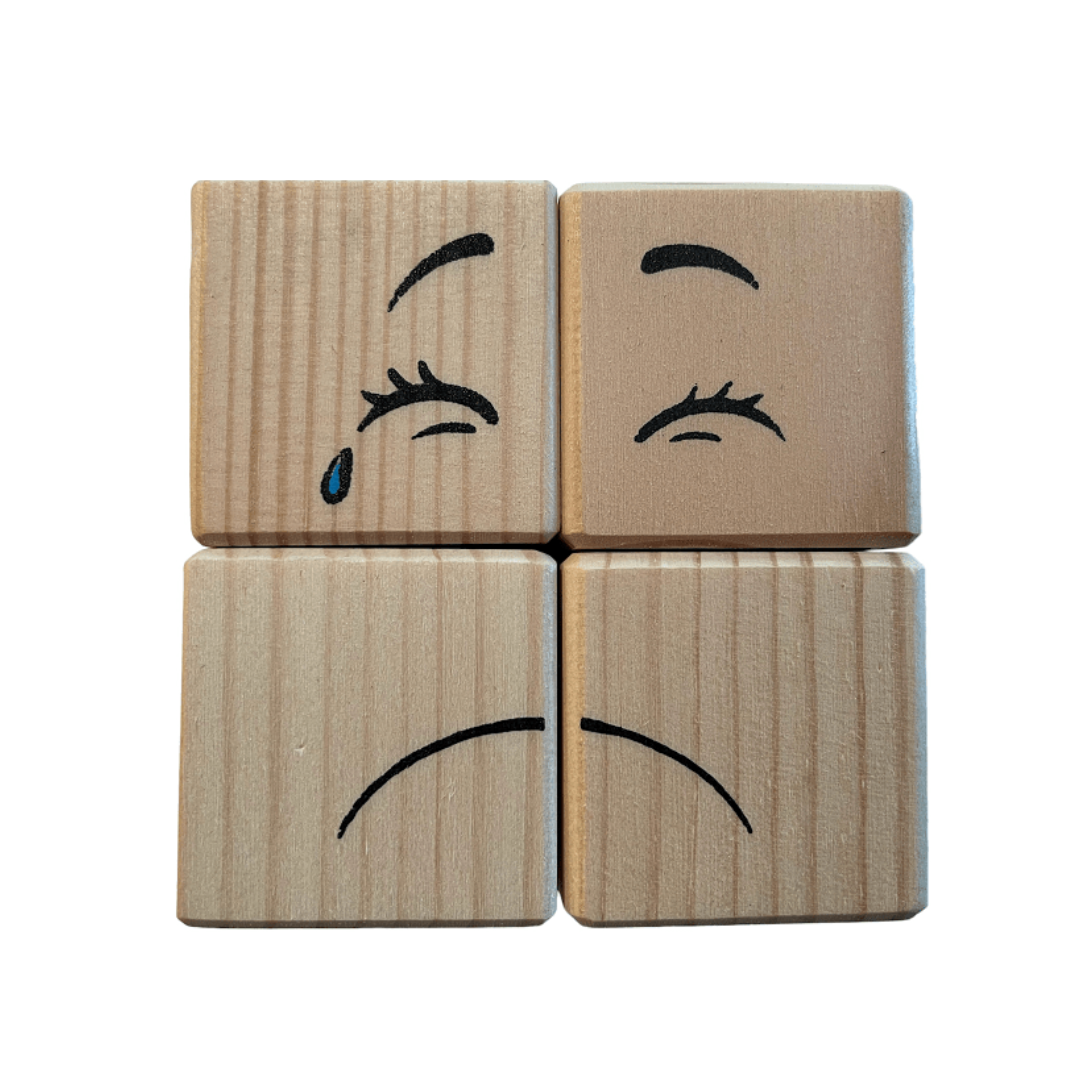 Houten emotieblokken met gezichtjes – afbeelding 3