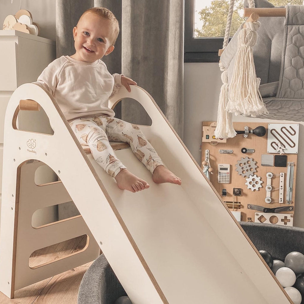 Houten glijbaan Scandi voor binnen wit – afbeelding 18