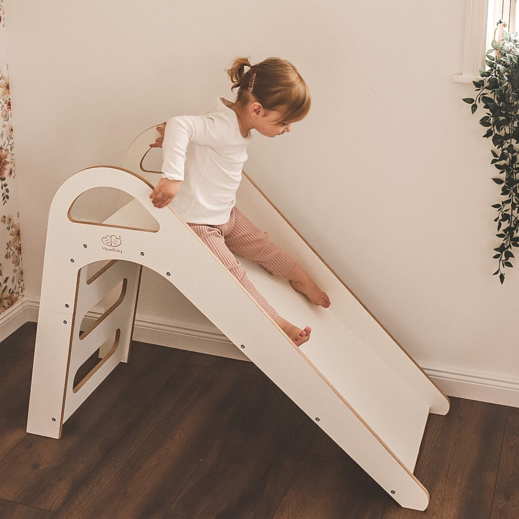 Houten glijbaan Scandi voor binnen wit – afbeelding 3