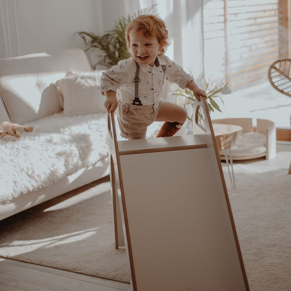 Houten glijbaan Scandi voor binnen wit – afbeelding 4