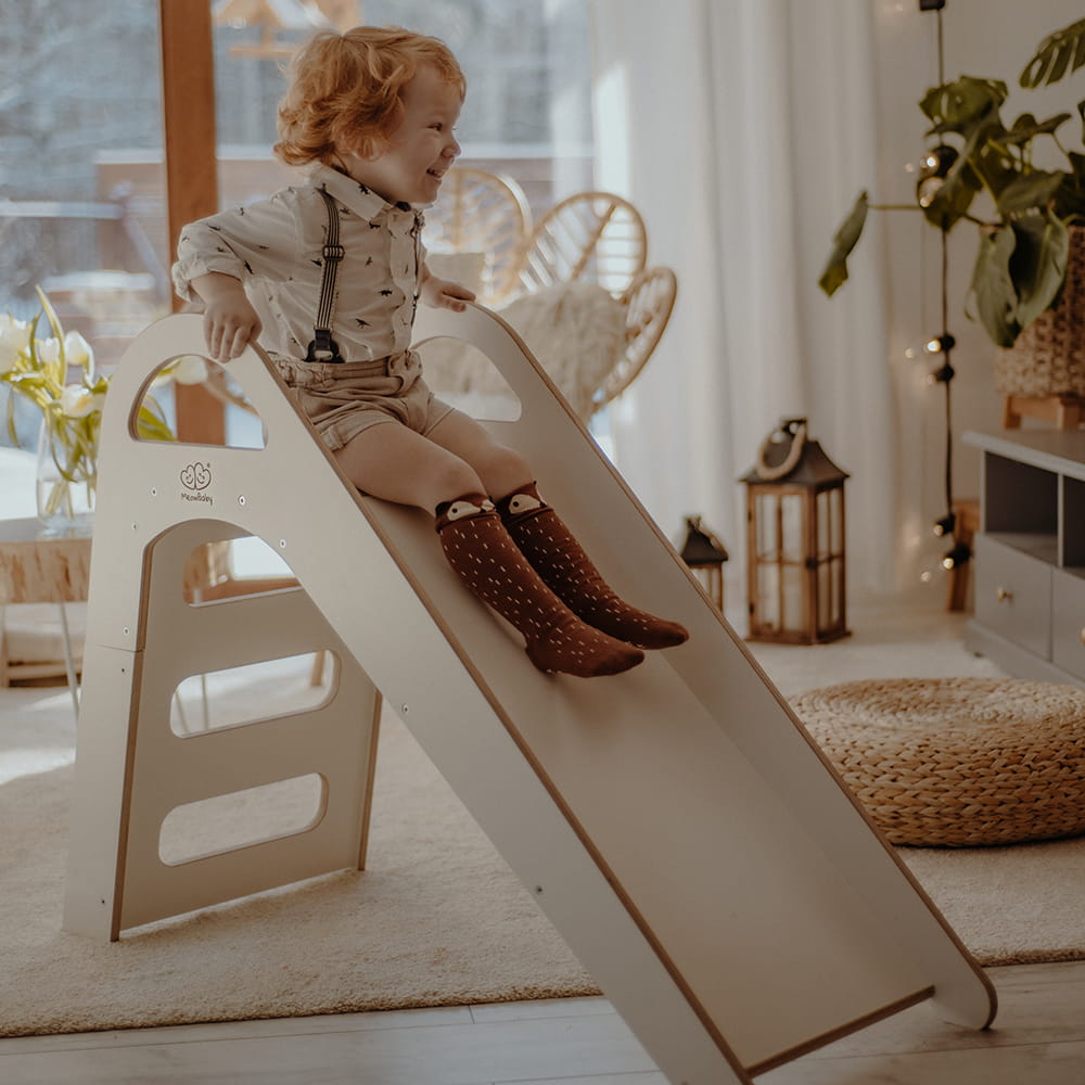 Houten glijbaan Scandi voor binnen wit – afbeelding 5