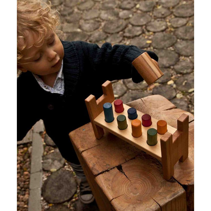 Houten hamerbank kleurrijk – afbeelding 3