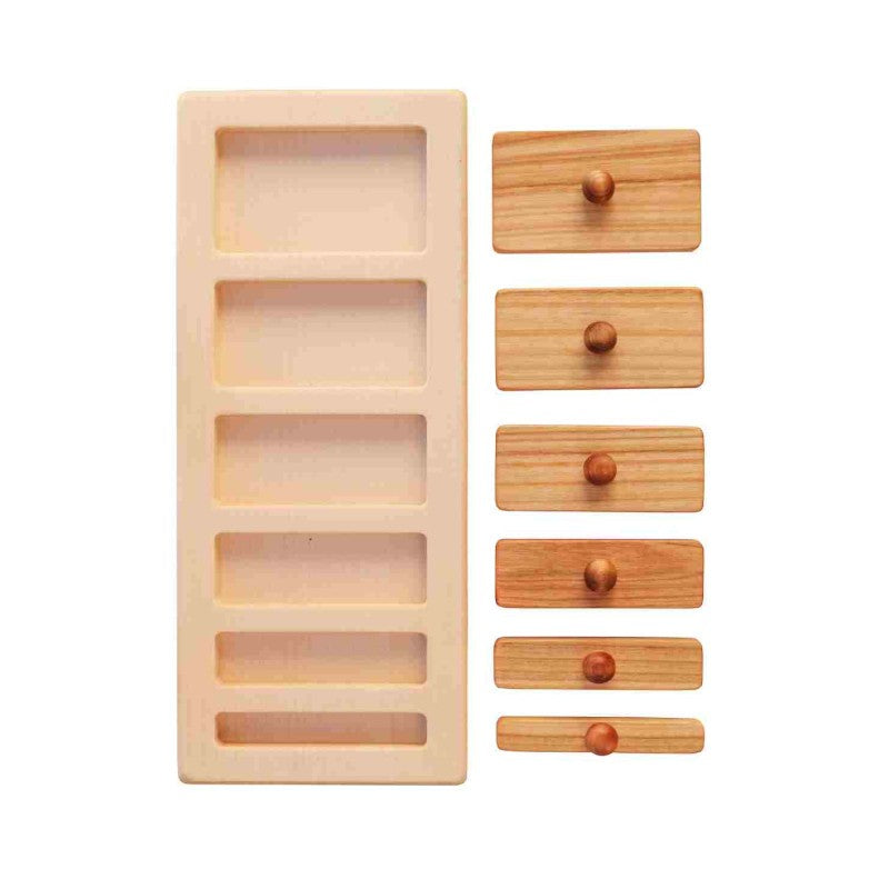 Houten inlegpuzzel breed en smal